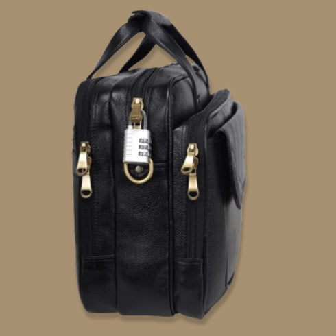 Atharv Black Multi Compartment Laptop bag Mozri